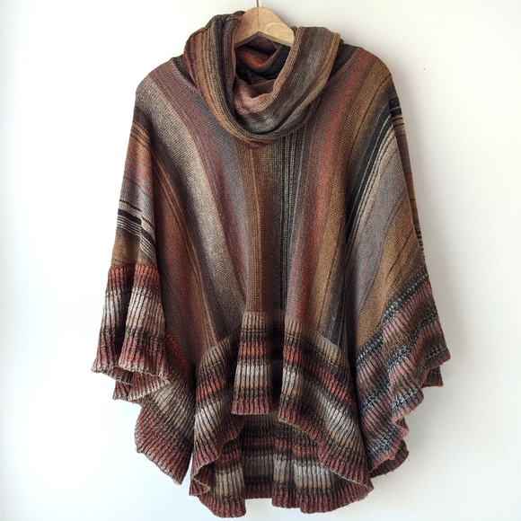 Anthropologie Sweaters - Anthropologie La Fee Verte Striped Poncho Sweater